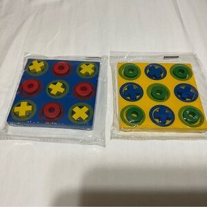 2 pack of Tic Tac Toe Travel Game Toy Table Top Wood Probability Math